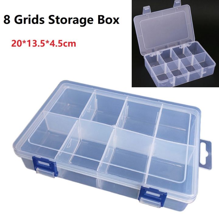 8 Grids Compartment Plastic Storage Box Screw Adjustable Tool Box