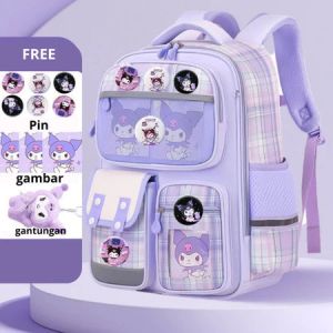 Tas Ransel Sekolah Anak Import Kartun Sanriio Naruuto Waterproof