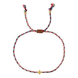 Đa Năng Bohemian Retro Phong Cách Bông Sợi Dây Thừng Chữ Thập Vòng Đeo Tay Có Thể Điều Chỉnh Đa Lớp Thiết Kế Cho Nam Giới Và Phụ Nữ