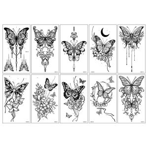Mini Sederhana Kupu-Kupu Pola Kecil Pasangan  Stiker Tato Temporary Semi Permanen Tahan Lama Tattoo Menempel