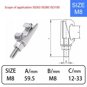 JIMEIXIAN01 1Pcs 304 Stainless Steel ISO Double Claw Clamp M8 M10 M12 ISO-K Flanges Vacuum Flange Clamp Durable Hook Type Vacuum Caliper Clamp for Vacuum Pipeline Equipment