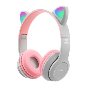 Tai Nghe Chụp Tai Bluetooth P47 M P47M Tai Mèo MZ47 Y08 - Có Khe Cắm Thẻ Nhớ âm bass mạnh mẽ dung lượng pin khủng