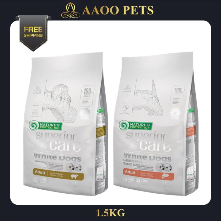 Nature s Protection Superior Care White Dogs Grain Free with Herring is a complete, hypoallergenic dry food for adult small-breed dogs Made with herring as the main protein source, it supports healthy skin