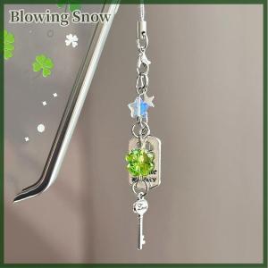 Blowing Transparent Keychain Cute Wind Chime Pendant Keyring Mobile Phone Lanyard Kawaii Bag Decorative Accessories Home Decorations