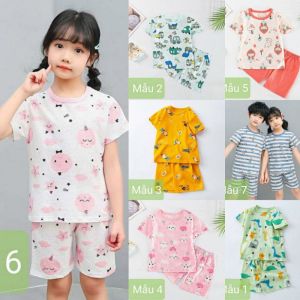 Bộ cotton cộc tay xuất Hàn bộ quần áo hè mặc nhà hàng QC loại 1 cho bé trai và bé gái - Lagim House