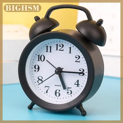 BIGHSM 1 chiếc đồng hồ báo thức nhỏ mini trang trí nội thất Đồng hồ báo thức tròn thạch anh sáng tạo đồ trang trí để bàn cầm tay