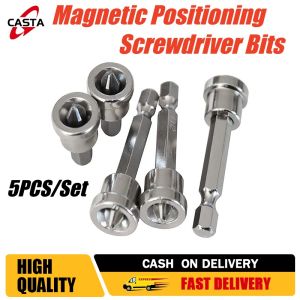 5PCS Magnetic Positioning Screwdriver Bits Head 25/50mm Positioning Bit batch Head Woodworking Screw Hex Shank