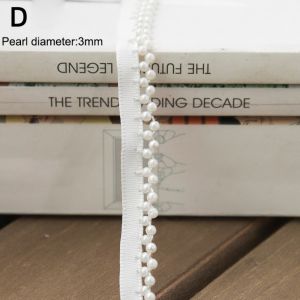 MUSCLEX Vàng Trắng Viền ren ngọc trai Trang trí bằng hạt cườm 1 yard Viền vải Viền trang trí Cạnh Ruy Băng Đám cưới