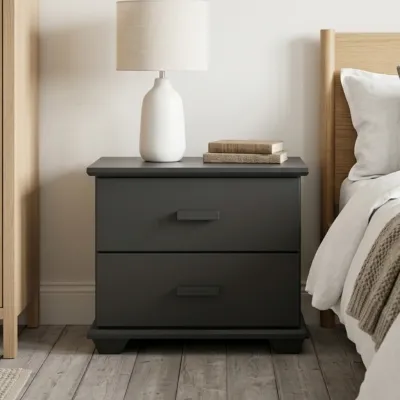 Furniture Direct RICHMOND 2 Drawer Bedside Table-Black
