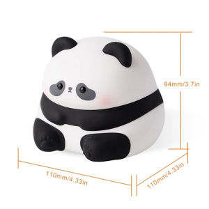 Cute Silicone Night Lamp Smile Pear Shape Night Light Warm Light Cute Panda LED Lights Gift for Christmas Birthday Bedroom Decor