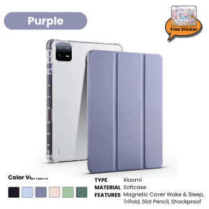 Casing Xiaomi Pad 6/6 Pro & Mi Pad 5 Pro 2022/2023 Poco Pad 12.1 Redmi Pad 2 Pro Softcase Tablet Cover dengan Slot Holder Auto Sleep And Wake