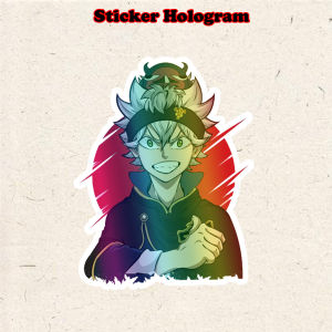 Stiker Hologram anime Asta Black clover ukuran 7 cm