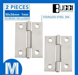 Bucci Stainless Narrow Butt Hinge 2 Inches for Cabinet Cupboard Door (1 pair)