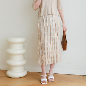 3480 (Can Match Top 3531) Fashion All-Match Casual Pleated Skirt Autumn Spring And Summer Pleated High Elastic One Size (45-75kg)