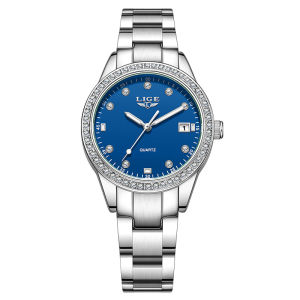 LIGE 2026 Fashion Womens Watch Waterproof Luminous Quartz Original Calendar Stainless Steel Clock for Men