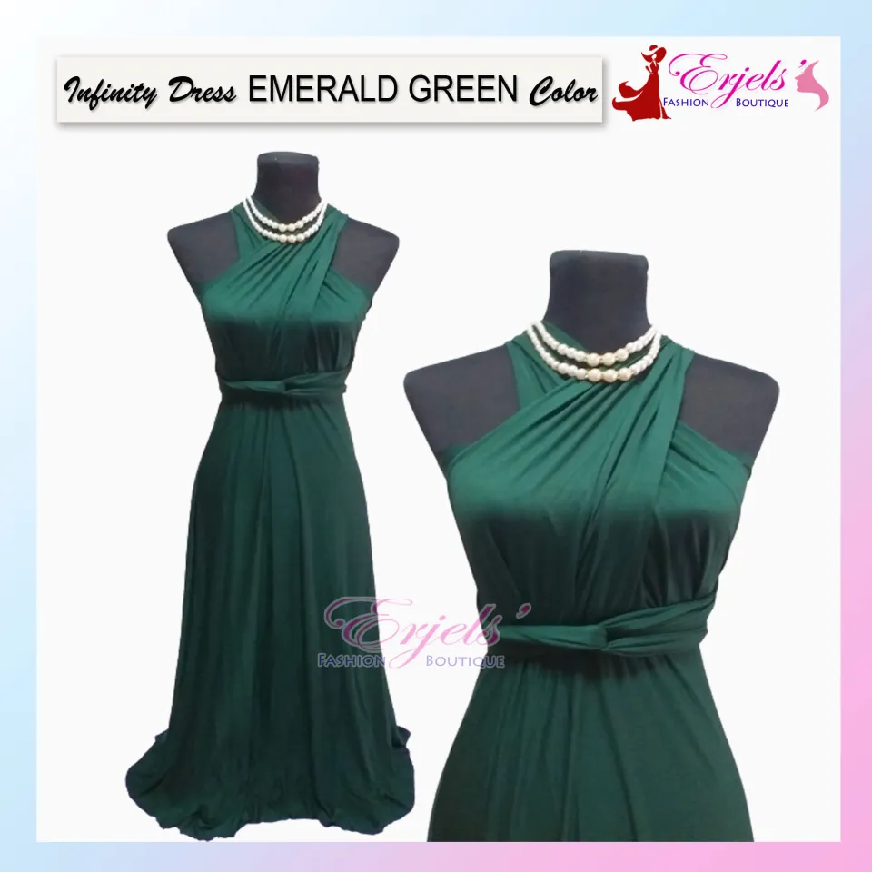 EMERALD GREEN Infinity Dress Floor Length With Attached Tube | Cotton  Spandex Convertible Sleeveless Maxi Dress Freesize Stretchable Dress  Multi-Wear Casual Dress - Lazada | Lazada PH