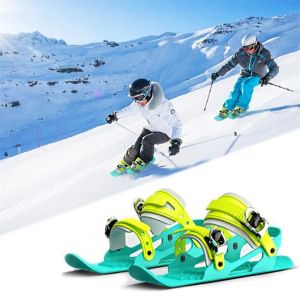 SERAPHYXO Adjustable Mini Ski Skates Portable Light Skating Snow Shoes Fun High Quality Sports Skis Boots Downhill Slopes