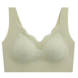 บราลูกไม้ไร้สายไร้รอยต่อสำหรับผู้หญิงยกทรง M-2XL ดันทรงสไตล์ถ้วยที่คงที่นอน