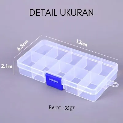SM088 - KOTAK OBAT / KOTAK MANIK SEKAT 10 WARNA PUTIH / KOTAK PENYIMPANAN SERBAGUNA