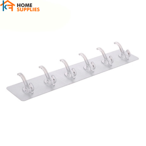 【KF】Gantungan HookTempel Dinding Motif 6 Kait Hanger Dinding Kait Dapur Kaca Kamar Mandi