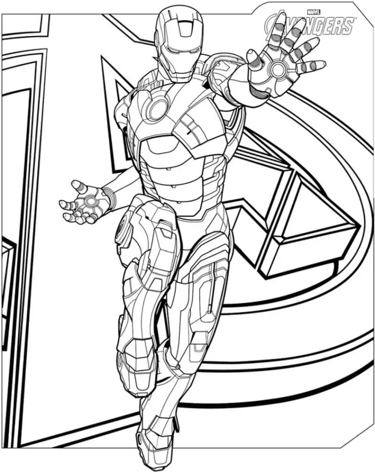 Tranh tô màu số hóa DIY Siêu nhân Iron man kèm dụng cụ 20x20