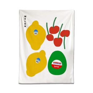 ง่ายและสนุก ins ผ้าแขวนลมสีเหลือง ซีรีส์บำบัด ผ้าพื้นหลัง หอพักนักเรียน บ้านเช่า ผ้าตกแต่งผนัง สไตล์ใหม่