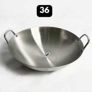 QIN AI Wajan Masak  36-60CM - Stainless Food Grade - Tebal Kokoh & Anti Lengket || Wajan Stainless Premium Anti Karat – Ukuran 36–60 cm || Wajan masak stainless panas merata
