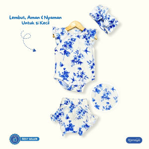 3-15 BLN SETELAN BAYI JEJE ROMPER BAYI INCLUDE HEADBAND by LITTLE KODA (3 IN 1 SET) (SNI)