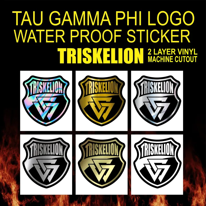 TAU GAMMA PHI LOGO STICKER, WATER PROOF STICKER, TRISKELION Lazada PH