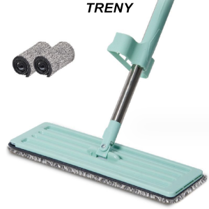 TRENY Mop Lantai 40CM Magic Mop Penyapu Lantai Mop Lantai Serbaguna Mop Lantai Spin Free Hand Wash Lazy Mop Microfiber Mop 拖把
