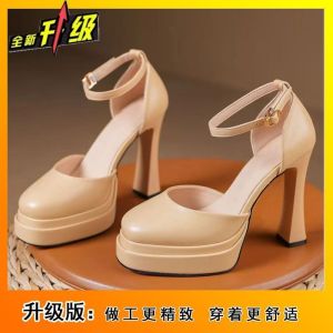 [Free Shipping] New Style Comfortable And Versatile Women’S Shoes With A Chunky Heel Designed For Petite Women Featuring A Minimalist And Stylish Look