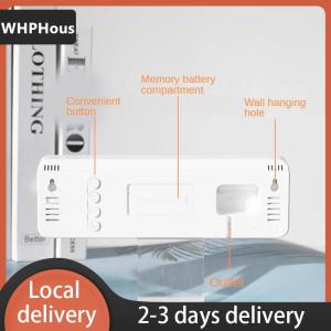 [COD] WHPHous Ship within 24 hours Large Digital Wall Clock Temperature And Humidity Week Display Brightness Adjustable Electronic LED Table Alarm Clock