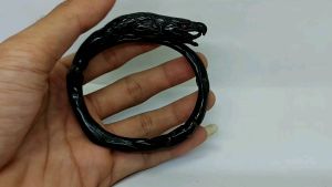 Gelang Akar Bahar Hitam Ukir Rajawali Terbaru Free Box