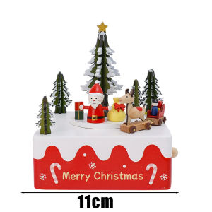 Dizoey Christmas Wooden Music Box Present Christmas Train Musical Box Smart Castle Toy Birthday Present for Lover Friends and Children