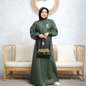 JAS HUJAN MANTEL GAMIS Syari Wanita Muslimah Jumbo Waterproof PVC Anti Rembes By Jas Hujan GRACIO