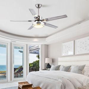 CHNT 2In1 Ceiling Fan With LED Light Remote Modern Home Living Room Dining Room Big Size DC Mute Industrial Fan Lamp