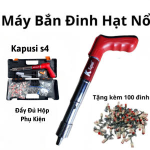 Máy bắn đinh hạt nổ S4 đa năng chất liệu thép không rỉkèm hộp và đầy đủ phụ kiện+ tặng 100 đinh