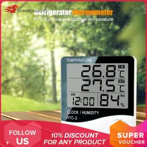 GorgeousAuto เครื่องวัดอุณหภูมิและความชื้นอิเล็กทรอนิกส์แบบพกพา พร้อมหน้าจอ LCD สำหรับตรวจสอบสภาพอากาศในร่มและกลางแจ้ง