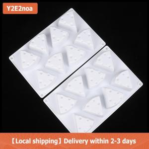 【Local shipping】 8Cavity Cheese Shaped Silicone Mould DIY Pastry Tools Cake Mold For Baking Non-stick Kitchen Bakeware Dessert Mousse Mould