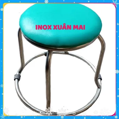 [Mã LIFEBKA5 giảm 10% tối đa 1 Triệu đơn 500k] Ghế đôn lùn inox nệm màu xanh biển xanh xanh lá đỏ đen