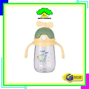 MI-C919 Botol Air Minum Anak 350ML Karakter Kepala Kipas dengan Sedotan BPA FREE / Tempat Minum Anak