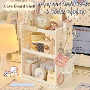Multi-functional 3-tier Desktop Organizer Desktop Shelf Hole Board Pen Holder Office Desk Organizer Desk Desk Organizer2026