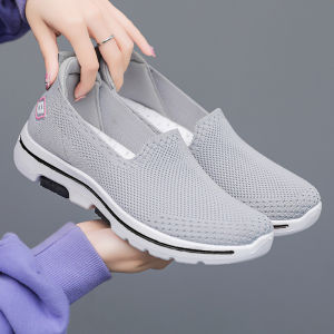 Sepatu Wanita Sneakers GO WALK Import Slip On Soft Kanvas Elastis Anti Slip Comfortable