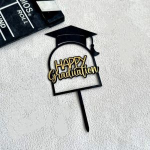 2025 Congrats Grad Cake Topper Class of 2025 Themed Graduation Cake Decorations for University College High School Celebration Party Supplies