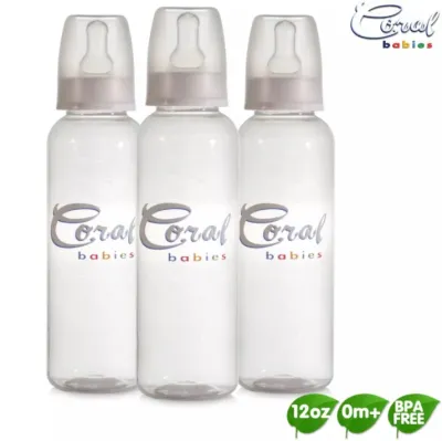 Coral Babies Clear Feeding Bottles Set of 3