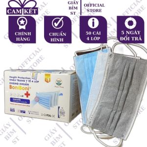 Hộp 50 cái Khẩu trang y tế Mask dày 4 lớp 50 cái 1 hộp kháng khuẩn