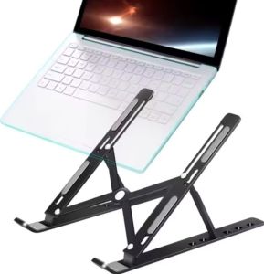Stand Laptop Aluminium Alloy Adjustable Anti-Slip untuk 10-18 Inch - Abu Tua
