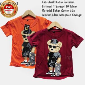 Atasan Baju Anak Laki Laki Dan Perempuan Kaos Teddy Bear Kuala Keren Couple Adik Kaka 1 Sampai 10 Tahun Bahan Katun Premium Lembut