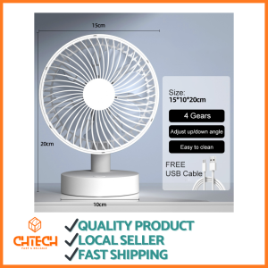 USB Desk Fan 6-Inch USB-Powered for Home Office or Travel Lightweight Adjustable Angle Quiet Operation for Desktop Laptop or Nightstand Personal Cooling