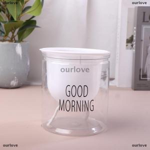 [COD] ourlove Lazy Hydroponic Flower Pot Automatic Water-Absorbing Flowerpot Transparent Double Layer Plastic Self Watering Planter Office